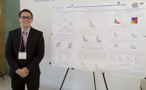 Juan Carrillo's winning poster was titled "A New Combinational Interpretation For Fibonomial Coefficients"